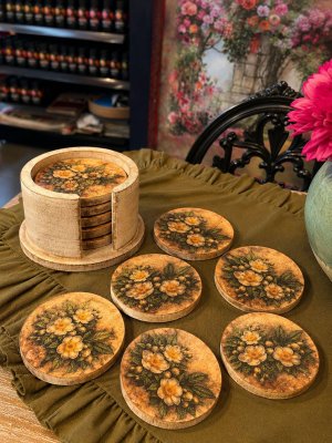 Ahşap Bardak Altlığı 6 lı set